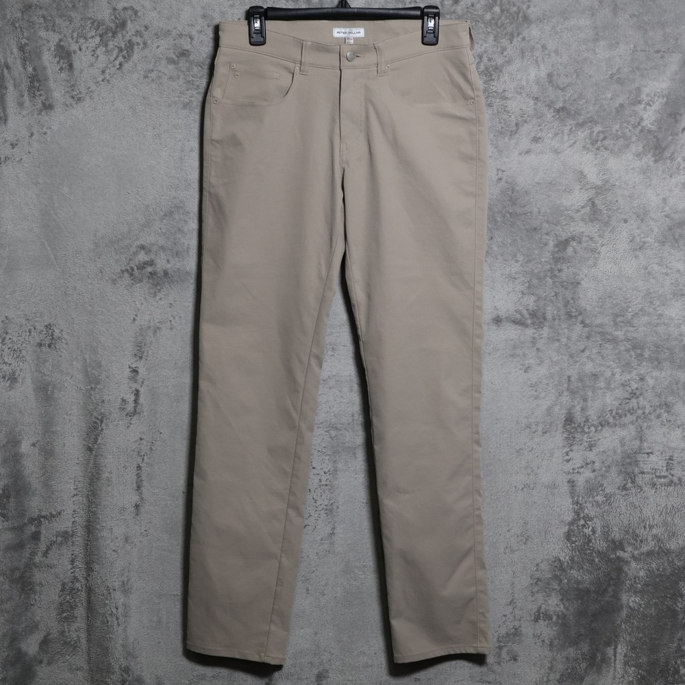 Peter Millar EB66 Pants Men 31x31 Khaki Performance 5-Pocket Stretch Preppy Golf